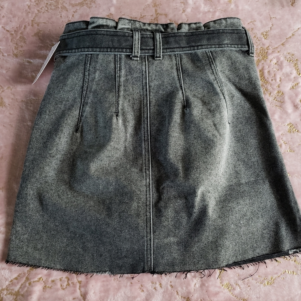 Free People Black Washed Denim Skirt - Picture 6 of 16
